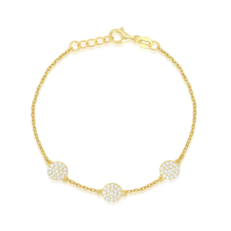 Etoielle Yellow Gold Tone CZ Disks Bracelet