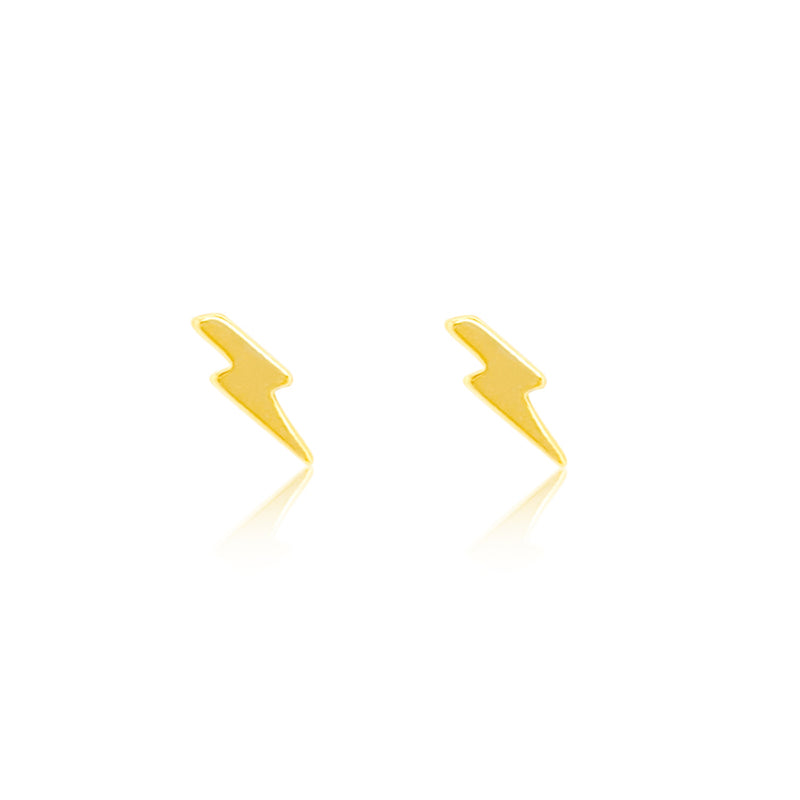 Etoielle Yellow Gold Tone Lightning Bolt Studs