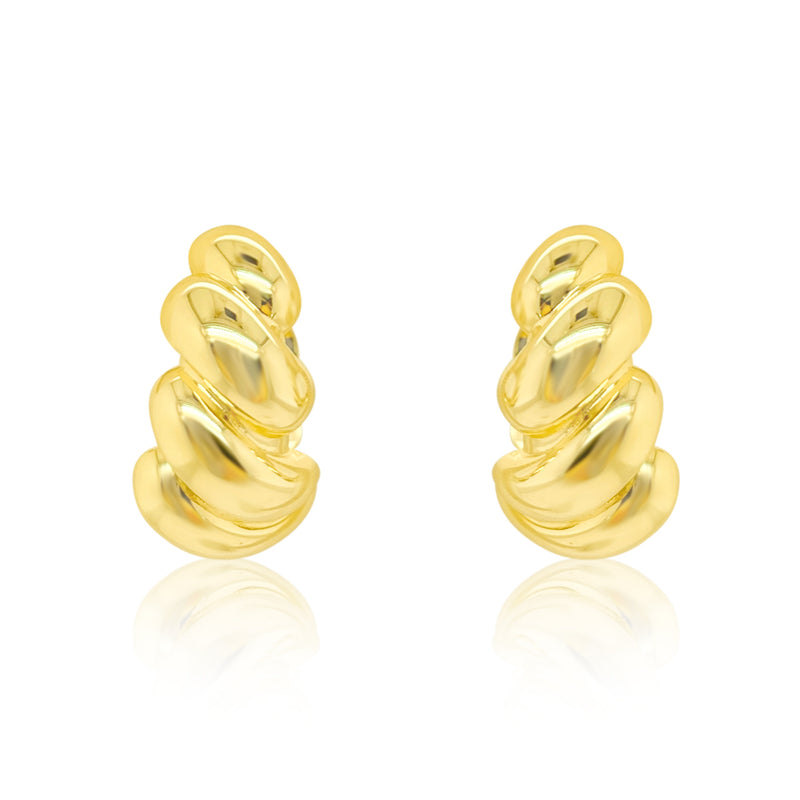 Etoielle Yellow Gold Tone Chunky Swirl Earrings Studs