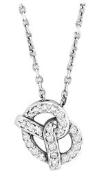 Pretzel Necklace Diamond White Gold