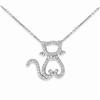 Pussy Cat White Gold  Diamond Necklace